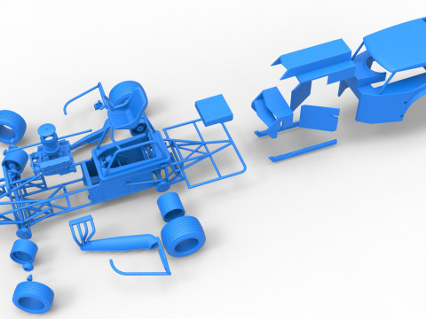 विंटेज डर्ट संशोधित स्टॉक कार संस्करण 5, स्केल 1 से 25 में बदलते समय 3D प्रिंट मॉडल