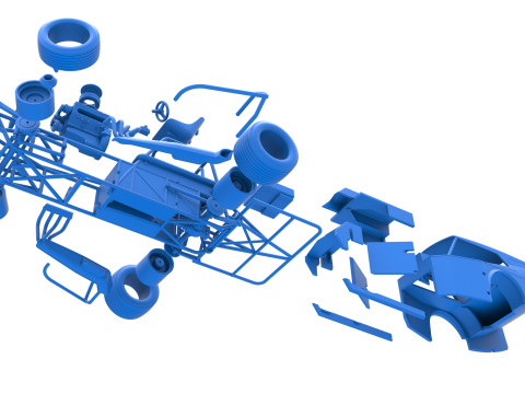 विंटेज डर्ट संशोधित स्टॉक कार संस्करण 5, स्केल 1 से 25 में बदलते समय 3D प्रिंट मॉडल