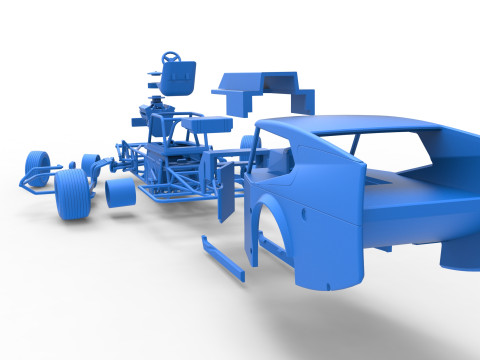 विंटेज डर्ट संशोधित स्टॉक कार संस्करण 5, स्केल 1 से 25 में बदलते समय 3D प्रिंट मॉडल