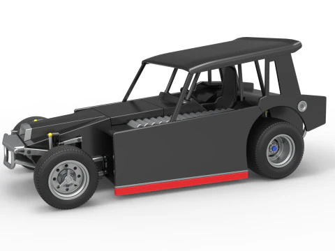 Vintage Dirt Modified stock car Version 6 Scale 1 to 25 3D Print Model