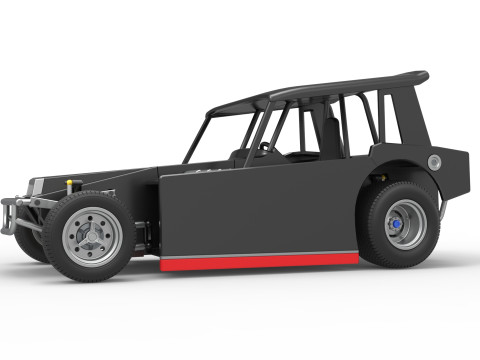 Vintage Dirt Modified stock car Version 6 Échelle 1 à 25 Modèles 3D en vedette