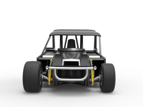 Vintage Dirt Modified stock car Version 6 Échelle 1 à 25 Modèles 3D en vedette