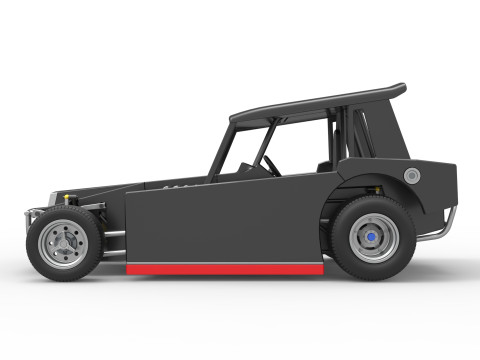 Vintage Dirt Modified stock car Version 6 Échelle 1 à 25 Modèles 3D en vedette