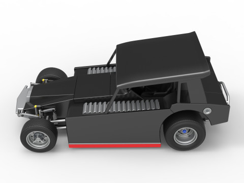 Vintage Dirt Modified stock car Version 6 Échelle 1 à 25 Modèles 3D en vedette