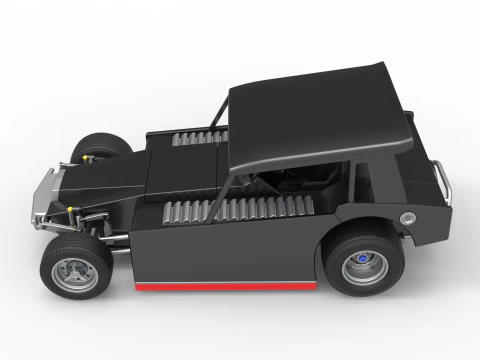 Vintage Dirt Modified stock car Version 6 Scale 1 to 25 3D Print Model