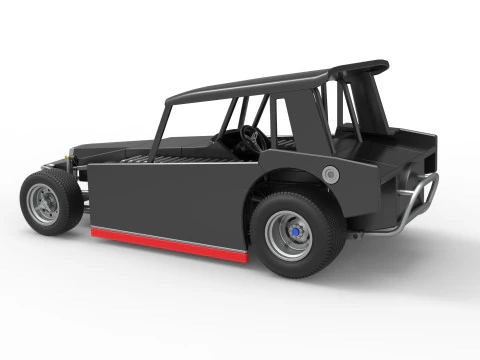 Vintage Dirt Modified stock car Version 6 Scale 1 to 25 3D Print Model