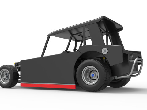 Vintage Dirt Modified stock car Version 6 Échelle 1 à 25 Modèles 3D en vedette