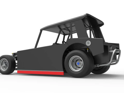 Vintage Dirt Modified stock car Version 6 Scale 1 to 25 3D Print Model