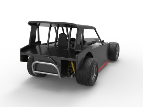 Vintage Dirt Modified stock car Version 6 Échelle 1 à 25 Modèles 3D en vedette