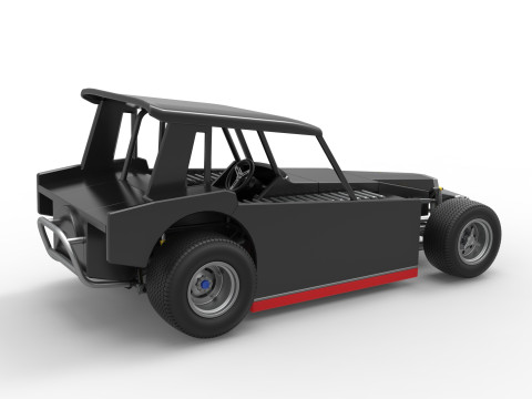 Vintage Dirt Modified stock car Version 6 Échelle 1 à 25 Modèles 3D en vedette