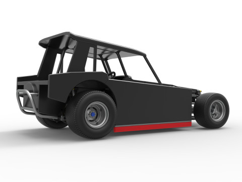 Vintage Dirt Modified stock car Version 6 Échelle 1 à 25 Modèles 3D en vedette