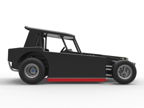 Vintage Dirt Modified stock car Version 6 Scale 1 to 25 3D Print Model