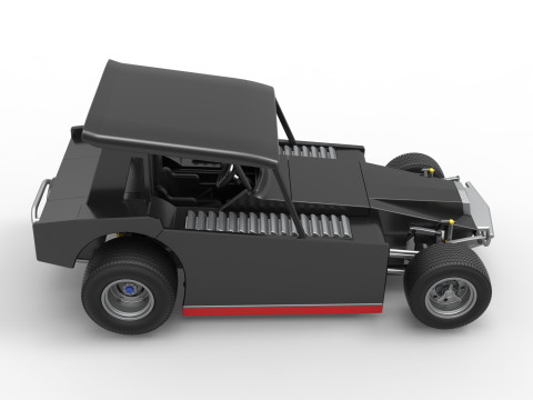 Vintage Dirt Modified stock car Version 6 Échelle 1 à 25 Modèles 3D en vedette