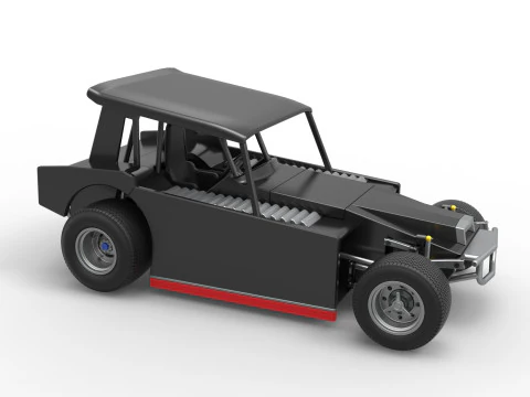 Vintage Dirt Modified stock car Version 6 Scale 1 to 25 3D Print Model