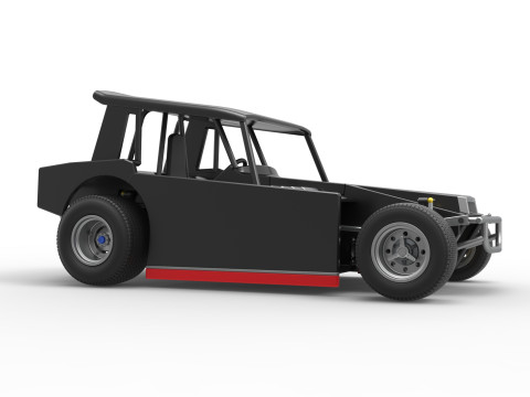 Vintage Dirt Modified stock car Version 6 Échelle 1 à 25 Modèles 3D en vedette
