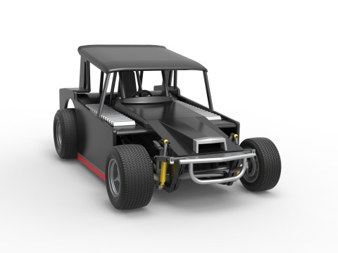 Vintage Dirt Modified stock car Version 6 Échelle 1 à 25 Modèles 3D en vedette