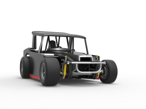 Vintage Dirt Modified stock car Version 6 Échelle 1 à 25 Modèles 3D en vedette