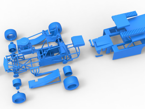 Vintage Dirt Modified stock car Version 6 Échelle 1 à 25 Modèles 3D en vedette