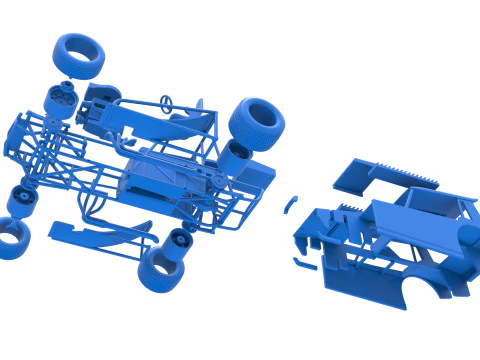 Vintage Dirt Modified stock car Version 6 Scale 1 to 25 3D Print Model