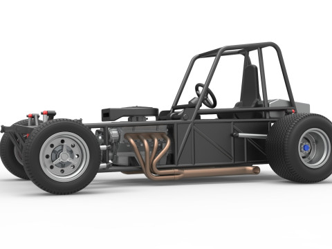 Vintage Dirt Modified stock car Base Versión 4 Escala 1 a 25 Modelo de impresión 3D