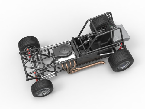 Vintage Dirt Modified stock car Base Versión 4 Escala 1 a 25 Modelo de impresión 3D