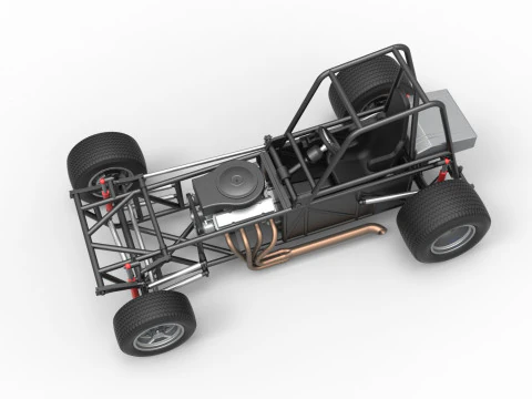 Vintage Dirt Modified stock car Base Version 4 Scale 1 to 25 3D Print Model