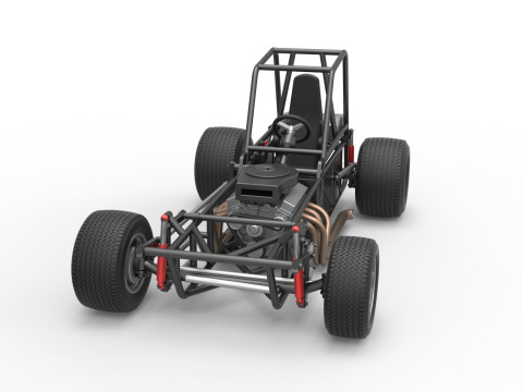 Vintage Dirt Modified stock car Base Versión 4 Escala 1 a 25 Modelo de impresión 3D