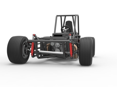 Vintage Dirt Modified stock car Base Versión 4 Escala 1 a 25 Modelo de impresión 3D