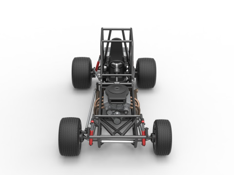 Vintage Dirt Modified stock car Base Versión 4 Escala 1 a 25 Modelo de impresión 3D