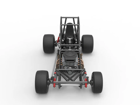 Vintage Dirt Modified stock car Base Version 4 Scale 1 to 25 3D Print Model