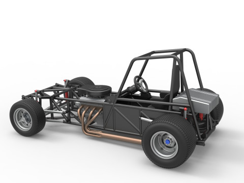 Vintage Dirt Modified stock car Base Versión 4 Escala 1 a 25 Modelo de impresión 3D