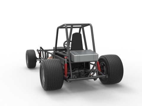 Vintage Dirt Modified stock car Base Versión 4 Escala 1 a 25 Modelo de impresión 3D