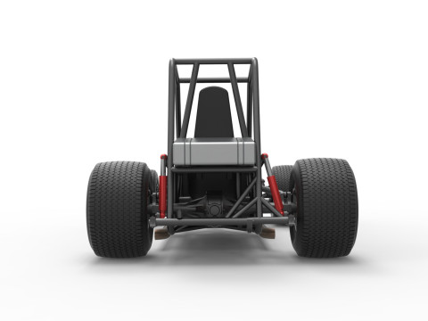 Vintage Dirt Modified stock car Base Versión 4 Escala 1 a 25 Modelo de impresión 3D