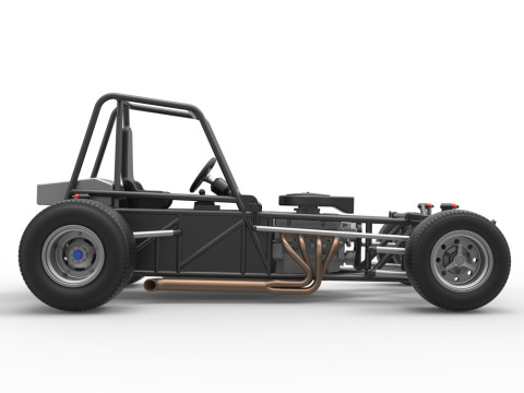 Vintage Dirt Modified stock car Base Versión 4 Escala 1 a 25 Modelo de impresión 3D