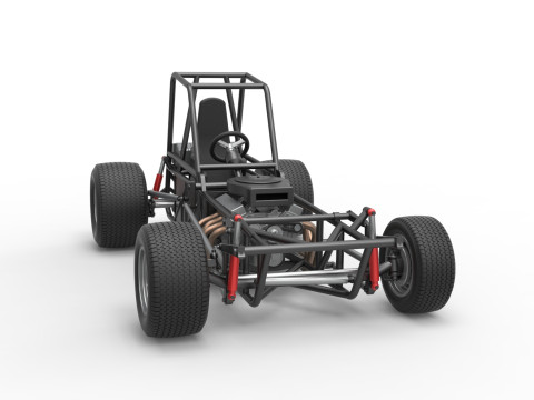 Vintage Dirt Modified stock car Base Versión 4 Escala 1 a 25 Modelo de impresión 3D