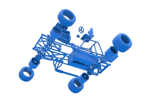 Vintage Dirt Modified stock car Base Versión 4 Escala 1 a 25 Modelo de impresión 3D