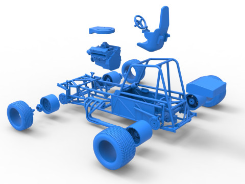 Vintage Dirt Modified stock car Base Versión 4 Escala 1 a 25 Modelo de impresión 3D