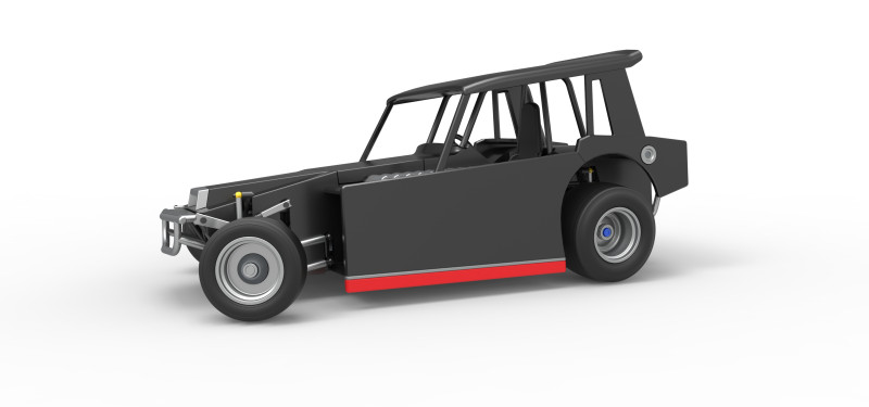 Vintage Dirt Modified stock car Version 6 while turning Scale 1 to 25 3D Print Model .c4d .max .obj .3ds .fbx .stl .blend 