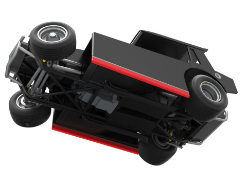 Vintage Dirt Modified stock car Version 6 while turning Scale 1 to 25 3D Print Model