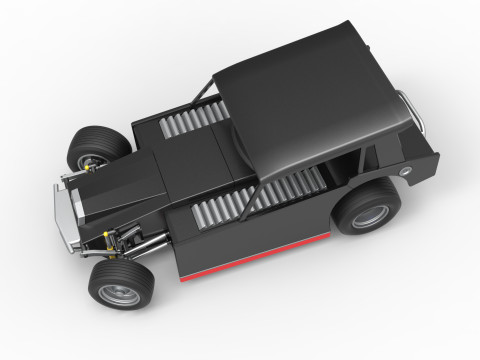 Vintage Dirt Modified stock car Version 6 while turning Scale 1 to 25 3D Print Model