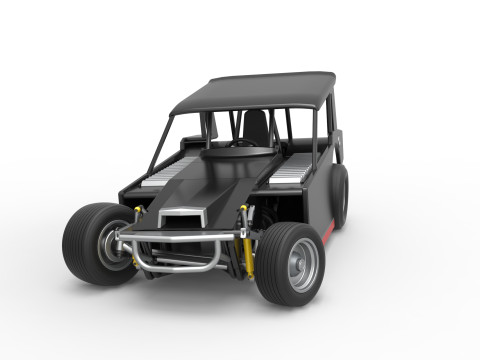 Vintage Dirt Modified stock car Version 6 while turning Scale 1 to 25 3D Print Model