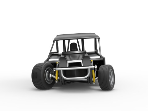 Vintage Dirt Modified stock car Version 6 while turning Scale 1 to 25 3D Print Model