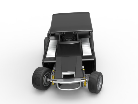 Vintage Dirt Modified stock car Version 6 while turning Scale 1 to 25 3D Print Model