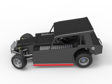 Vintage Dirt Modified stock car Version 6 while turning Scale 1 to 25 3D Print Model