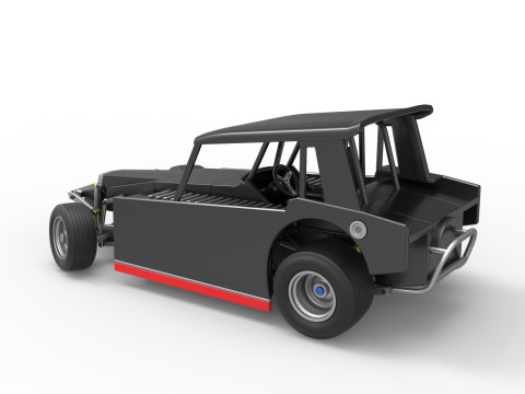 Vintage Dirt Modified stock car Version 6 while turning Scale 1 to 25 3D Print Model