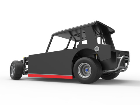 Vintage Dirt Modified stock car Version 6 while turning Scale 1 to 25 3D Print Model