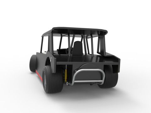 Vintage Dirt Modified stock car Version 6 while turning Scale 1 to 25 3D Print Model