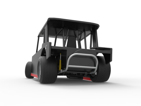 Vintage Dirt Modified stock car Version 6 while turning Scale 1 to 25 3D Print Model