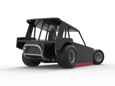 Vintage Dirt Modified stock car Version 6 while turning Scale 1 to 25 3D Print Model