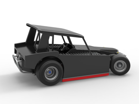 Vintage Dirt Modified stock car Version 6 while turning Scale 1 to 25 3D Print Model